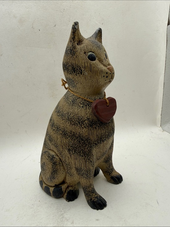 Pat Croy Other - Vtg Signed Pat Croy Primitive Cat Folk Art Rustic Farmhouse Decor Collectible